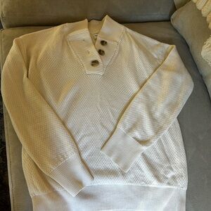 Tommy John Off-White Buttoned Sweatshirt